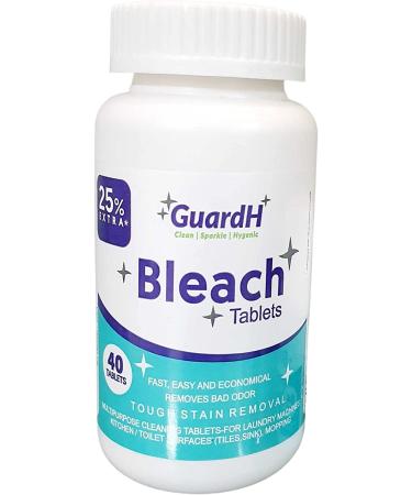 GuardH Bleach Tablets - 40 ct Laundry & Multipurpose Cleaning | Liquid Bleach Alternative for Kitchen, Bathroom, & Toilet - Buy Online on SooperMarket.com