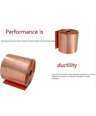 YebiO Pure Copper Tape Copper Skin Copper Foil Copper Skin Copper Sheet Grounding Copper Tape Grounding Copper Skin Red Copper Strip/0.1Mm*100Mm*1000Mm - Buy Online on SooperMarket.com