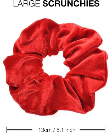 2 PCS Premium Large Red Velvet Hair Scrunchies for Women, Girls, and Kids - Buy Online on SooperMarket.com