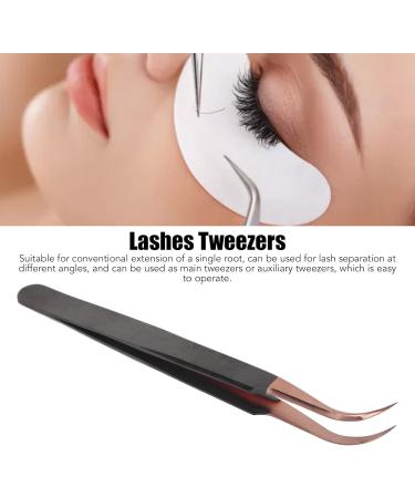 Stainless Steel Rose Gold Curved Tweezers for Eyelash Extensions | Precision False Eyelash Application - Buy Online on SooperMarket.com