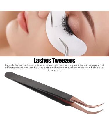 Professional Stainless Steel Eyelash Extension Tweezers | Curved Salons Tweezers for Precision Application - Buy Online on SooperMarket.com