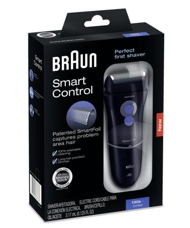 Buy Braun Series 1 130s Men's Electric Foil Shaver - Corded Razor Smart Control Black | International Shipping Available - Buy Online on SooperMarket.com