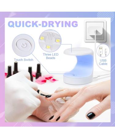 URAQT 16W Mini UV LED Nail Lamp for Quick Drying Gel Polish - Portable USB Nail Dryer for Home and Professional Nail Art - 60s/120s Curing Time - Buy Online on SooperMarket.com