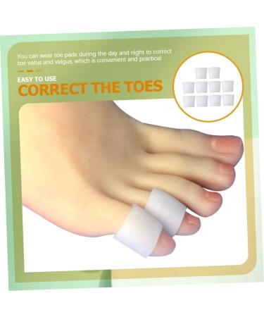 Bunion Toe Gel Protector Sleeves - 10pcs Silicone Rubber Bands for Men and Women - Hammer Toe Spacers - Toe Nail Patch - White Gel Splints - Buy Online on SooperMarket.com