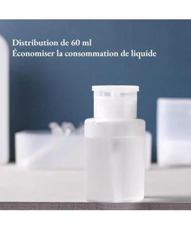 Nail Dispenser Bottle Cleaner Pump Empty Plastic Bottle for Nail Polish Remover Liquid 60 ml Transparent Bottle (White) - Buy Online on SooperMarket.com