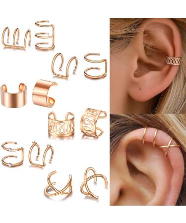 Diarypiece 12 Pcs Retro Advanced Sense Ear Bone Clip Without Pierced Metal Ear Cuff Jewelry Metal alloy - Buy Online on SooperMarket.com