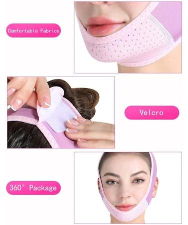 Double Chin Reducer | V Line Face Lifting Mask | Adjustable Soft Chin Strap | Reusable Face Strap for Double Chin (Purple - Buy Online on SooperMarket.com