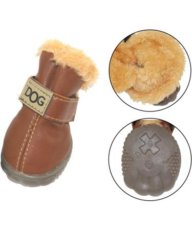 WINSOON Dog Australia Boots Size 5 Light Brown - 4-pcs Set Winter Pet Antiskid Shoes for Skidproof Paw Protection - Buy Online on SooperMarket.com