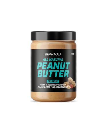 Biotechusa Peanut Butter |Natural vegan protein source |Gluten-free high-fiber palm oil-free 400 g crunchy crunchy 400 g (1 Pack)