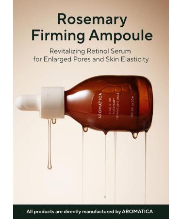 AROMATICA Vitalizing Rosemary Firming Ampoule Serum 30ml - Best Anti-Aging Retinol Serum for Face Moisturizing & Strengthening Skin Barrier - Shop Internationally - Buy Online on SooperMarket.com
