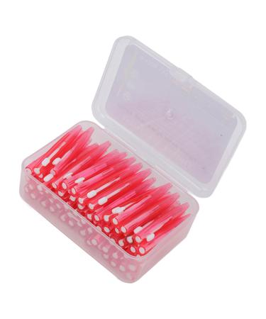 Interdental brush 60 pieces interdental brush practical slim braces cleaner with PP handle for adults and orthodontic rotating electrical pink