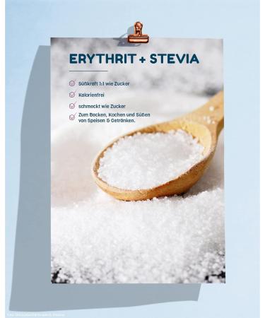 No Sugar Erythritol & Stevia - Natural Calorie-Free Sugar Substitute 1:1 for Cooking & Baking (1kg) - Buy Online on SooperMarket.com