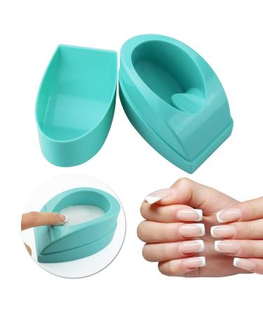 Dipping Powder Container French Manicure Molding with Finger Guide Easy White Pink Smile Line NAT168-Green