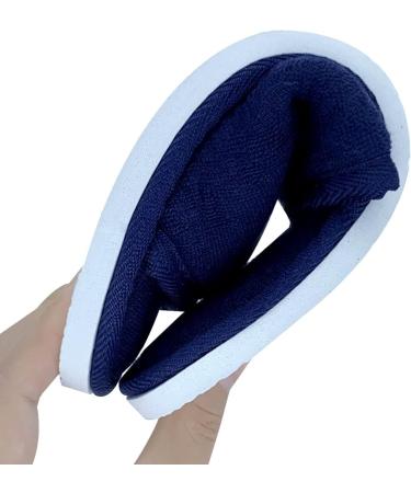 Jomix Unisex Washable Terry Slippers - 2 Pair Set for Guests | Travel Hotel Bathing Shoes in Blue EU Size 42/43 - Buy Online on SooperMarket.com