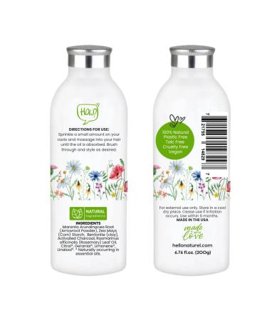 Dry Shampoo Powder | Benzene Free & Non-Aerosol | 100% Natural Vegan Formula | Large Size | Long Lasting & Recyclable | Shop Internationally - Buy Online on SooperMarket.com