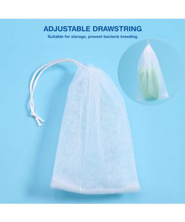Healifty 20Pcs Exfoliating Mesh Soap Saver Bags - Handmade Bubble Foam Net for Longer-Lasting Soap | White - Buy Online on SooperMarket.com