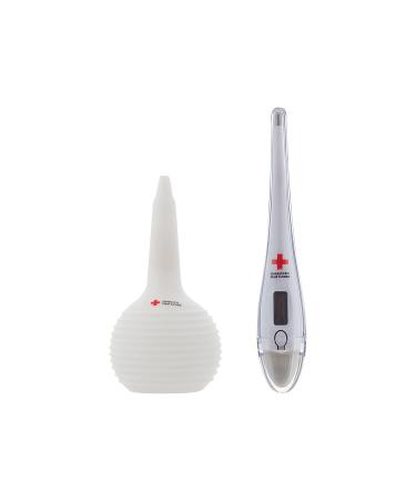 American Red Cross Deluxe Health and Grooming Kit for Infants | Thermometer, Medicine Dispenser, Comb, Brush, Nail Clippers and More | Convenient Tote Included - Buy Online on SooperMarket.com