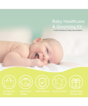 Joyeee 8pcs Baby Grooming Kit - Portable Baby Care Set with Storage Case - Healthcare Essentials for Newborns - Yellow - Buy Online on SooperMarket.com
