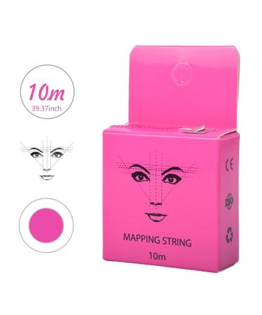 Pink 10M Microblading Mapping String | Mess-Free Eyebrow Positioning Tool | Semi-Permanent Brow Ruler for Perfect Makeup - Buy Online on SooperMarket.com