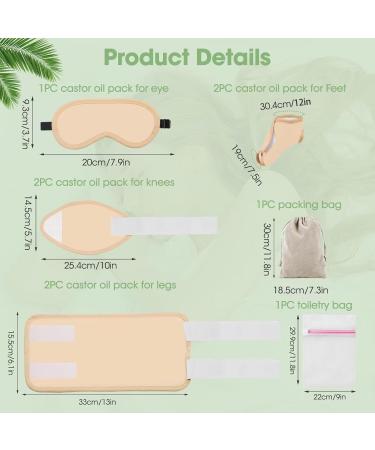 9 PCS Castor Oil Pack Wrap Organic Cotton Flannel Castor Oil Packs Castor Oil Wrap Castor Oil Pack kits Castor Oil Eye Mask Castor Oil Pack for Feet Castor Oil Pack Wrap for Knee and Legs (Khaki) (Khaki) - Buy Online on SooperMarket.com