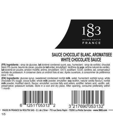 Routin 1883 Premium White Chocolate Sauce 1.89L - 1 Pack - Buy Online on SooperMarket.com