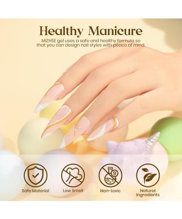 MIZHSE Nail Art Gel Liner Polish Set UV Gel Nail Polish 4 Colours Nail Art Kit French Manicure Gel Polish For DIY Nail Studio Black White Nail Polish Glitters Nail Art Gel 7ml*4 - Buy Online on SooperMarket.com