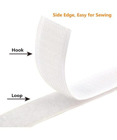 Sew on Hook and Loop Tape 5/8 Inch x 16.4 Feet - White Non-Adhesive Fastening Fabric Tape - Buy Online on SooperMarket.com
