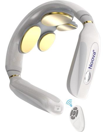 Neck Massager with Heat, Pain Relief, Cordless Intelligent Massager for Neck Relax, 4 Pads, 4 Modes 10 Levels Portable Deep Tissue Trigger Point Massager, Heated Neck Massage Therapy