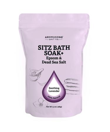 Aromasong Sitz Bath Soak with Dead Sea Salt  Epsom Salts  & Lavender Essential Oils - Sitz Bath Salts for Hemorrhoids - Made In USA - 14 Oz. Bag Sitz Bath Salt for Hemorrhoids and Postpartum Recovery.