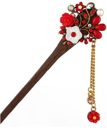 Frcolor Wooden Hair Pin Chinese Hair Sticks with Tassel Retro for Women Hair Styling Blue - Buy Online on SooperMarket.com