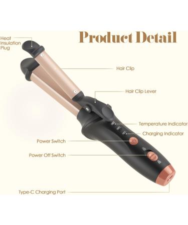 Bestauty Small Cordless Curling Iron 1 Inch - Mini 2 in 1 Hair Curler & Straightener Rechargeable Wireless Travel Tool for Short Hair (Black - Buy Online on SooperMarket.com