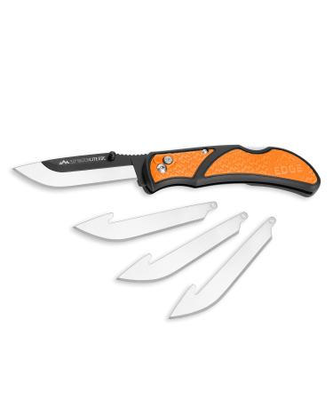 Outdoor Edge 3.0" RazorLite EDC - Replaceable Blade Folding Knife with Pocket Clip and One Hand Opening for Everyday Carry (Orange, 4 Blades)