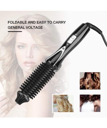 Buy Dual Voltage Curling Iron Brush - Foldable Tourmaline Ceramic Ionic Hair Hot Brush (1 in) | Anti-Scald International Shipping Available - Buy Online on SooperMarket.com