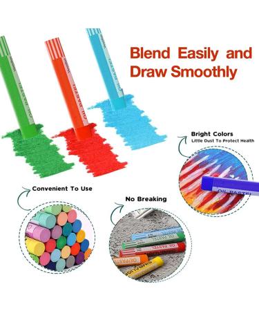 Oil Pastels Set - 36 Assorted Colors Non Toxic Professional Round Painting Pastel Stick for Artists, Beginners, Students, Adults - Drawing Graffiti Art Crayons for Kids - Buy Online on SooperMarket.com