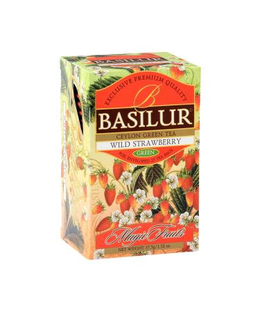 Basilur Magic Fruits Wild Strawberry Green Foil Enveloped 25 Teabags of 1.5 g