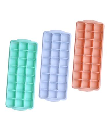 Cabilock 3pcs Silicone Ice Tray Mold Silicone Ice Trays Silicone Ice Maker Ice Cubes Ice Mold 25X10X2.5CM Assorted Color