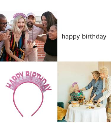 Guqqeuc Happy Birthday Tiara Birthday Crown Birthday Accessories for Women Girls Birthday Party Favours Birthday Headband Hairband Red - Buy Online on SooperMarket.com