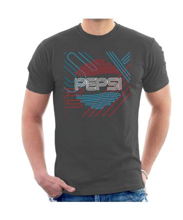 All+Every Pepsi Retro Line Art Men's T-Shirt L Charcoal