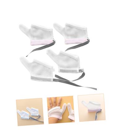 PLAFOPE 2 Pairs Anti-Eating Gloves for Kids | Thumb Protector & Hand Mittens for Nail Biting | Breathable Finger Guard | Child Nylon Gloves 11x7x0.5cm | Pink Black - Buy Online on SooperMarket.com
