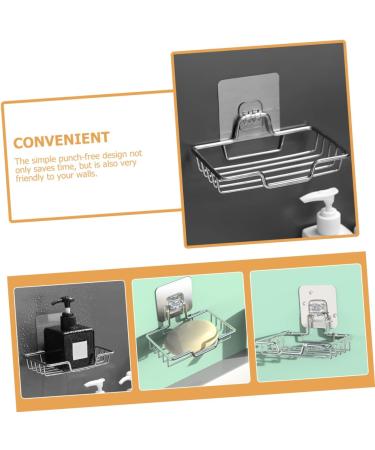 Amosfun 5pcs Stainless Steel Soap Holder Soap Holder for Shower Wall Soap Rack Stainless Steel Soap Wall-mount Holder Soap Bar Sink Drain Self-draining Soap Boxes Soap Dish Holder Square - Buy Online on SooperMarket.com