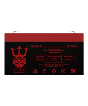 Neptune Brand NT613 6v 1.3ah Replacement SLA Battery for PE6V1.2F1 Emergency Lighting Battery