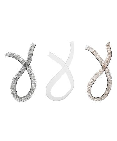 NX Garden 15pcs Doll Eyelashes Strips 20cm Length 8mm Width Fake Eye Lashes Baby Dolls Accessories 3 Colors (Brown  Black  White) 5pcs Each Color