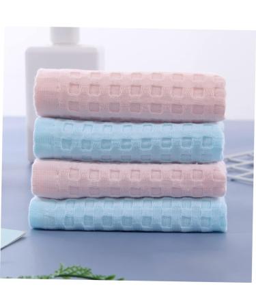 4pcs FRCOLOR Cotton Towel Set | Absorbent Makeup Remover & Facial Washcloths | Bathroom & Bath Supply Accessory | Baby Scarf | Blue - Buy Online on SooperMarket.com