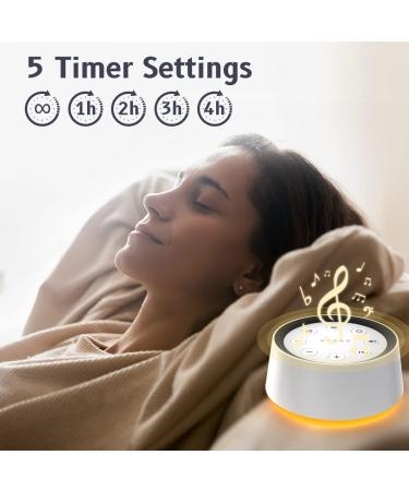 Sound Machine White Noise with 30 Soothing Sounds, 12 Colors, 5 Timers, Memory Function - for Baby Kids Adults - 32 Volume Levels, 10 Brightness Settings (White) - Buy Online on SooperMarket.com