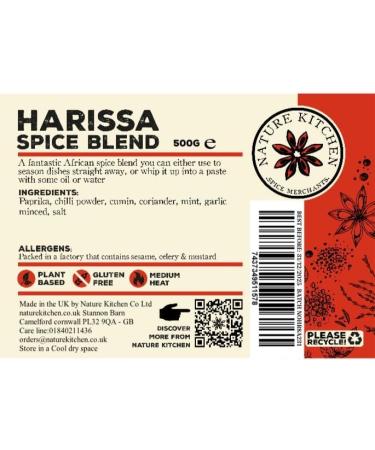 Nature Kitchen Moroccan Harissa Spice Blend 500g - Gluten-Free and Vegan Cooking Seasoning for Marinades, Sauces, Baking or Grilling - Buy Online on SooperMarket.com