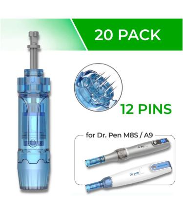 Dr. Pen ULTIMA M8S/A9 0.25mm 12 Pins Bayonet Slot Replacement Cartridges - 20 Pack - Disposable Parts - Buy Online on SooperMarket.com