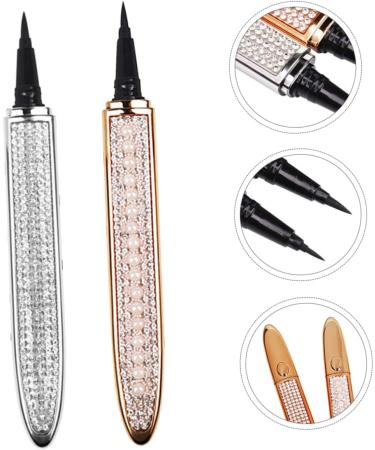 FOYTOKI 2Pcs rose gold plated Self-adhesive Eyeliners Waterproof Liquid Eyeliner 1 count (Pack of 1) Assorted Color - Buy Online on SooperMarket.com