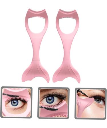 BELLIFFY 2pcs Mascara Brush Eyeliner Applicator Tool Massaging Eye Mask Eyeshadow Stencil Pink - Buy Online on SooperMarket.com