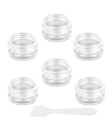 Transparent empty jar 6 pieces of cream box mini doses with spatula 5ml empty can clear crucible travel potty jar set for lotion cream mini candles cosmetics