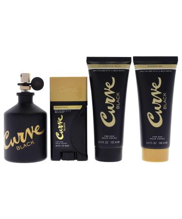 Liz Claiborne Curve Black 4.2oz EDC Spray 3.4oz After Shave Balm 3.4oz Shower Gel 1.7oz Deodrant Spray Men 4 Pc Gift Set - Buy Online on SooperMarket.com